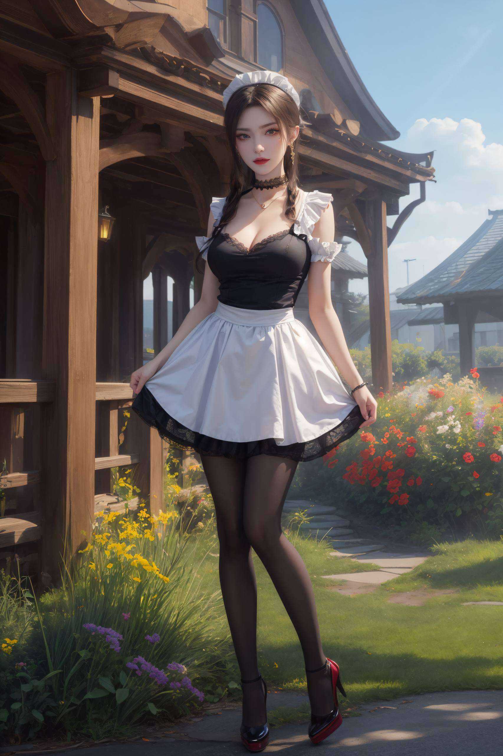 美杜莎那冷艳的眼神仿佛能穿透屏幕古香古色的背景中