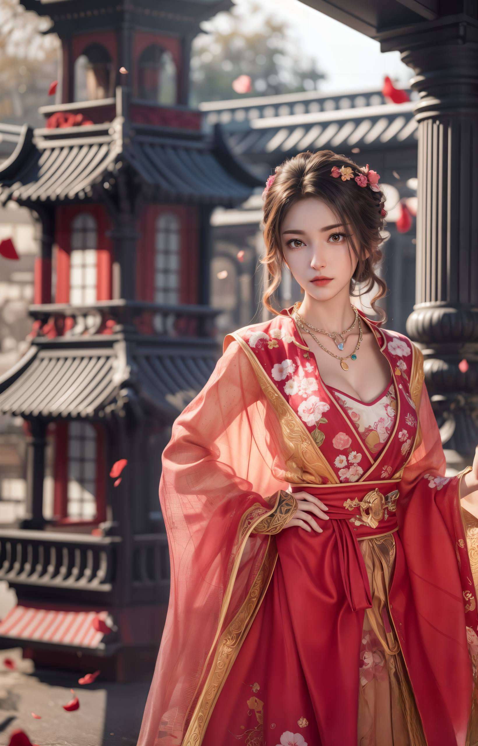 配上飘逸的长发想象一下