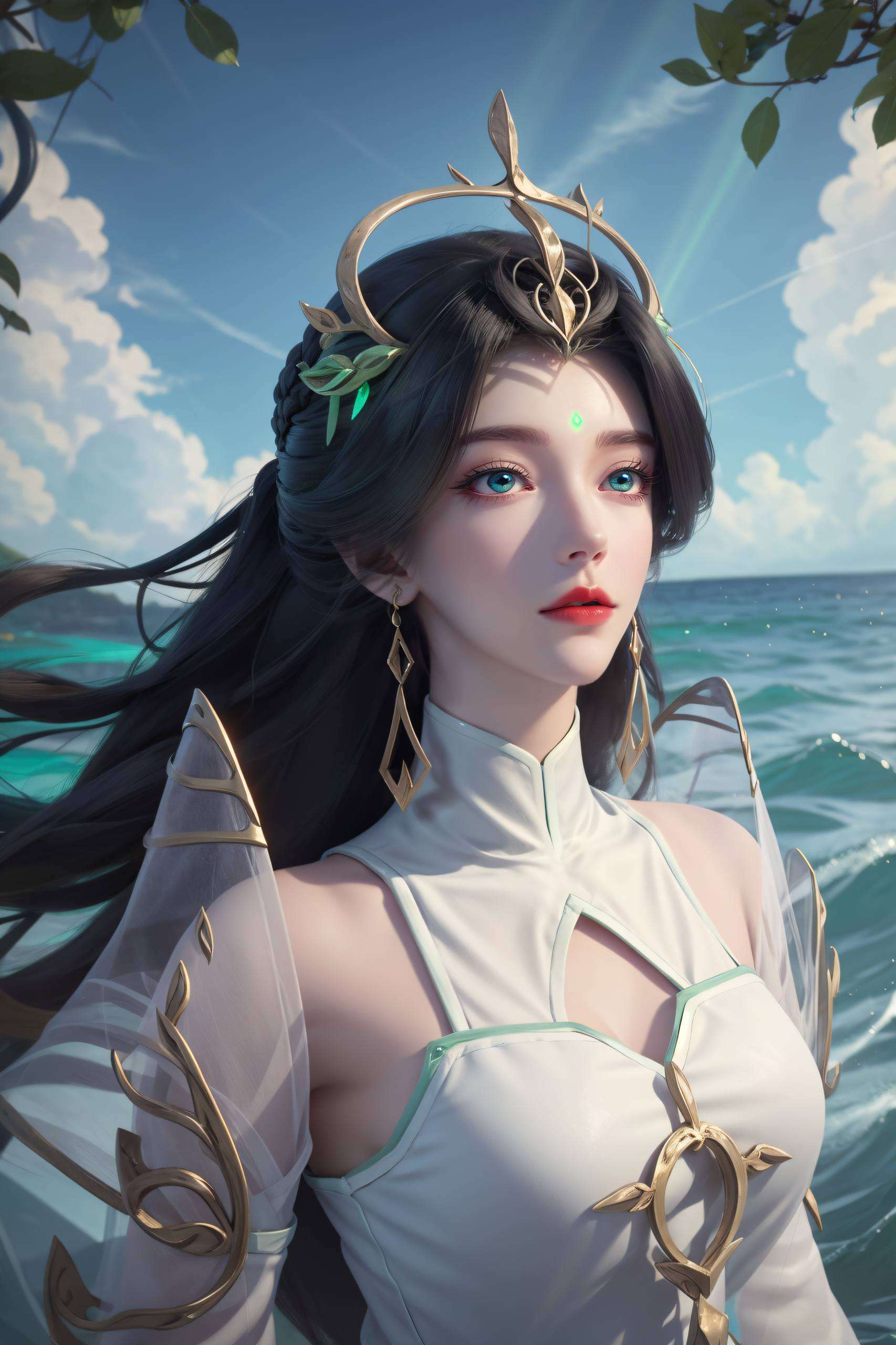 宛如水中仙子降临人间！她的壁纸在这张壁纸中尽显无遗