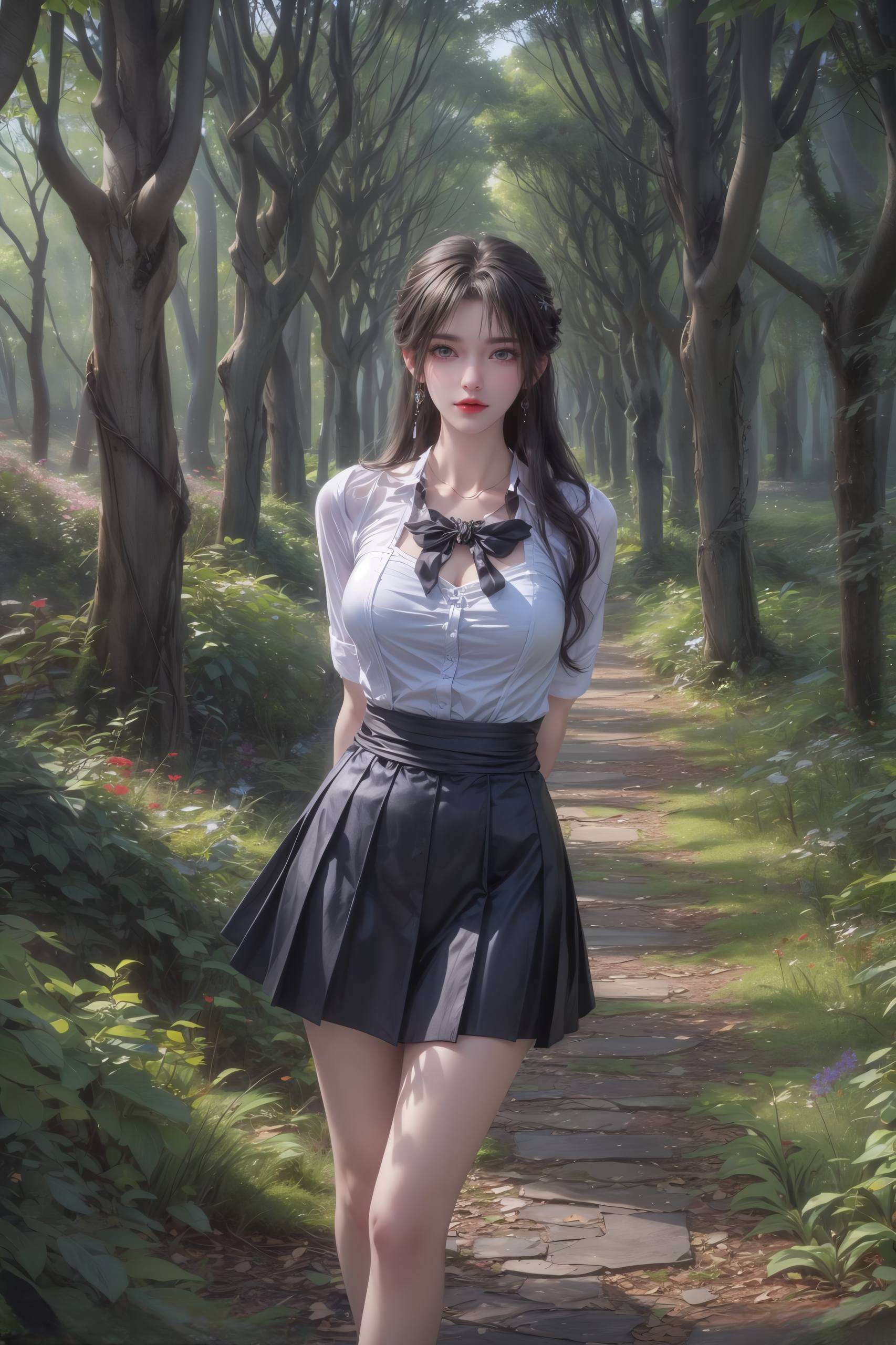 她的微笑而她