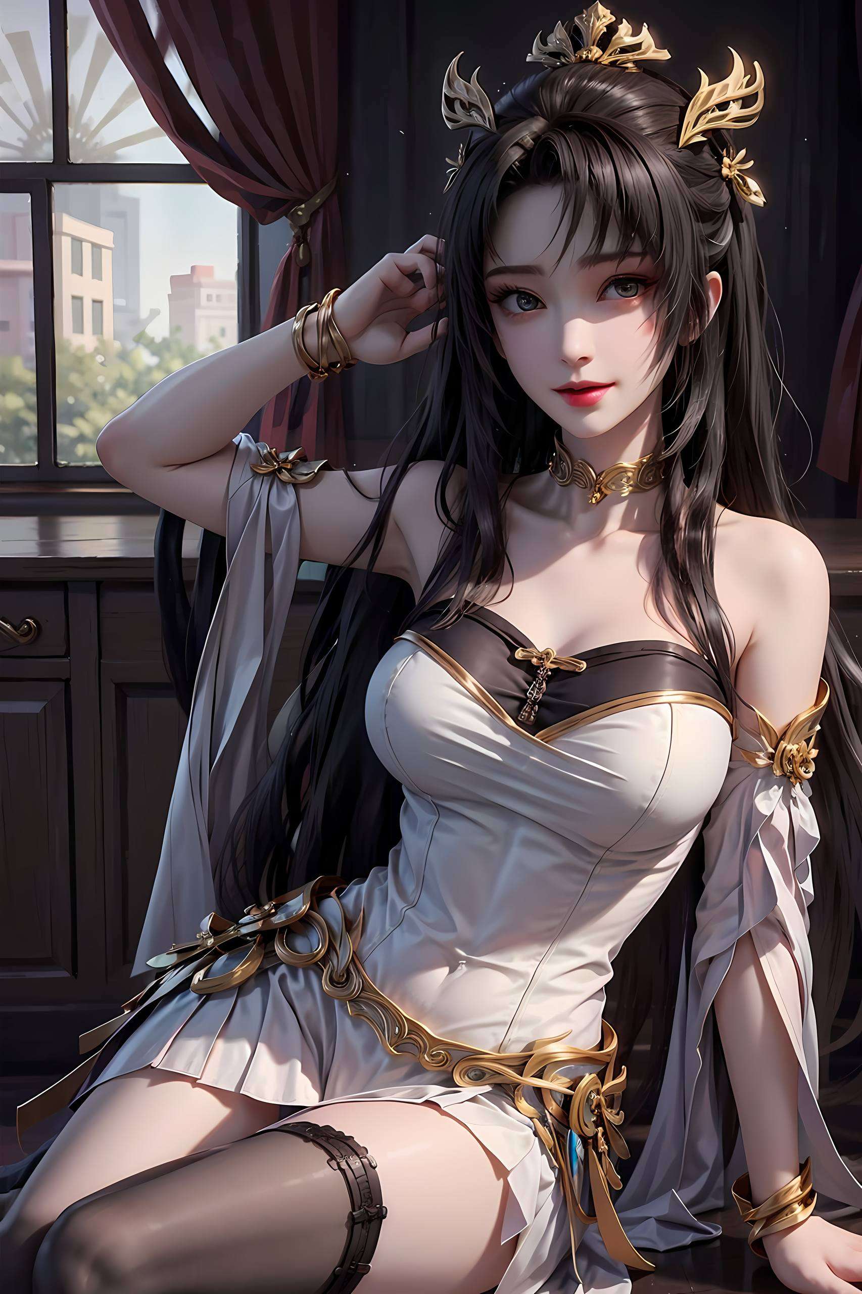 壁纸之中宛若九天玄女下凡尘