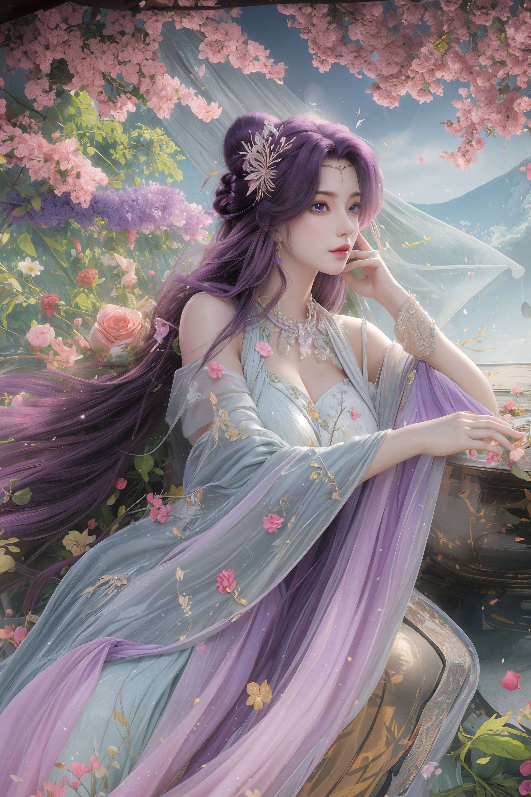 这位来自《完美世界》的国漫女神以其清丽脱俗的容颜和神秘莫测的气质