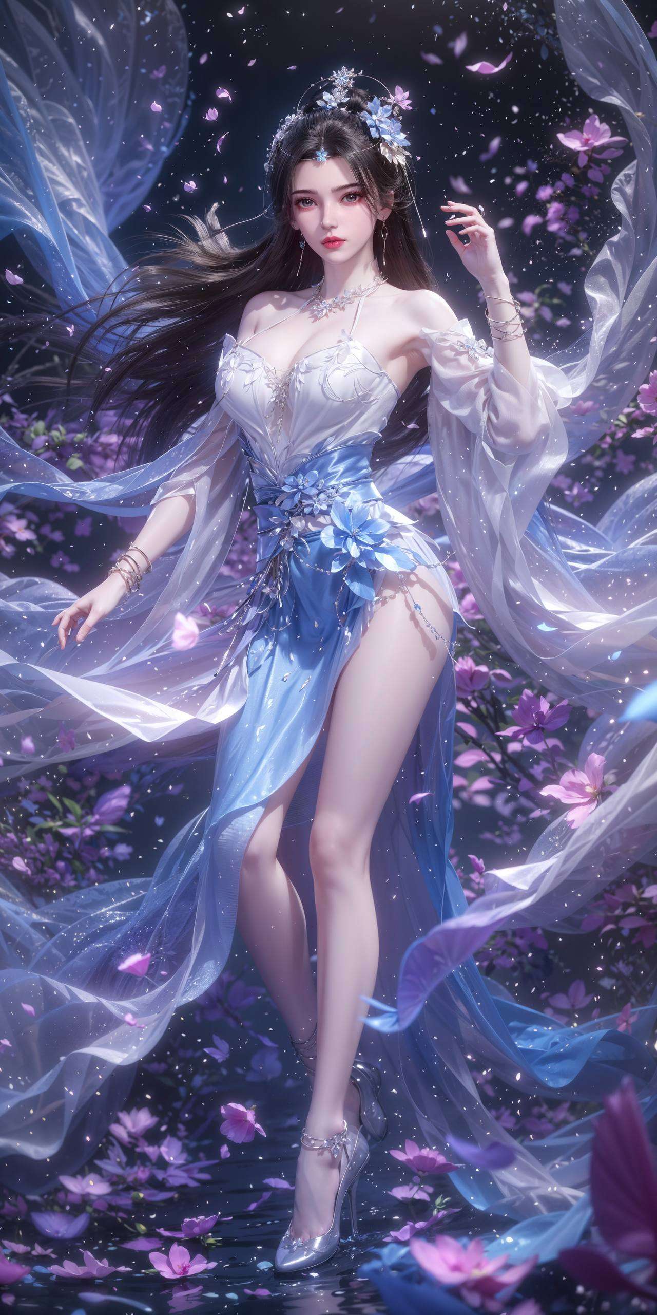 她的眼神静静绽放在修仙之路的边缘