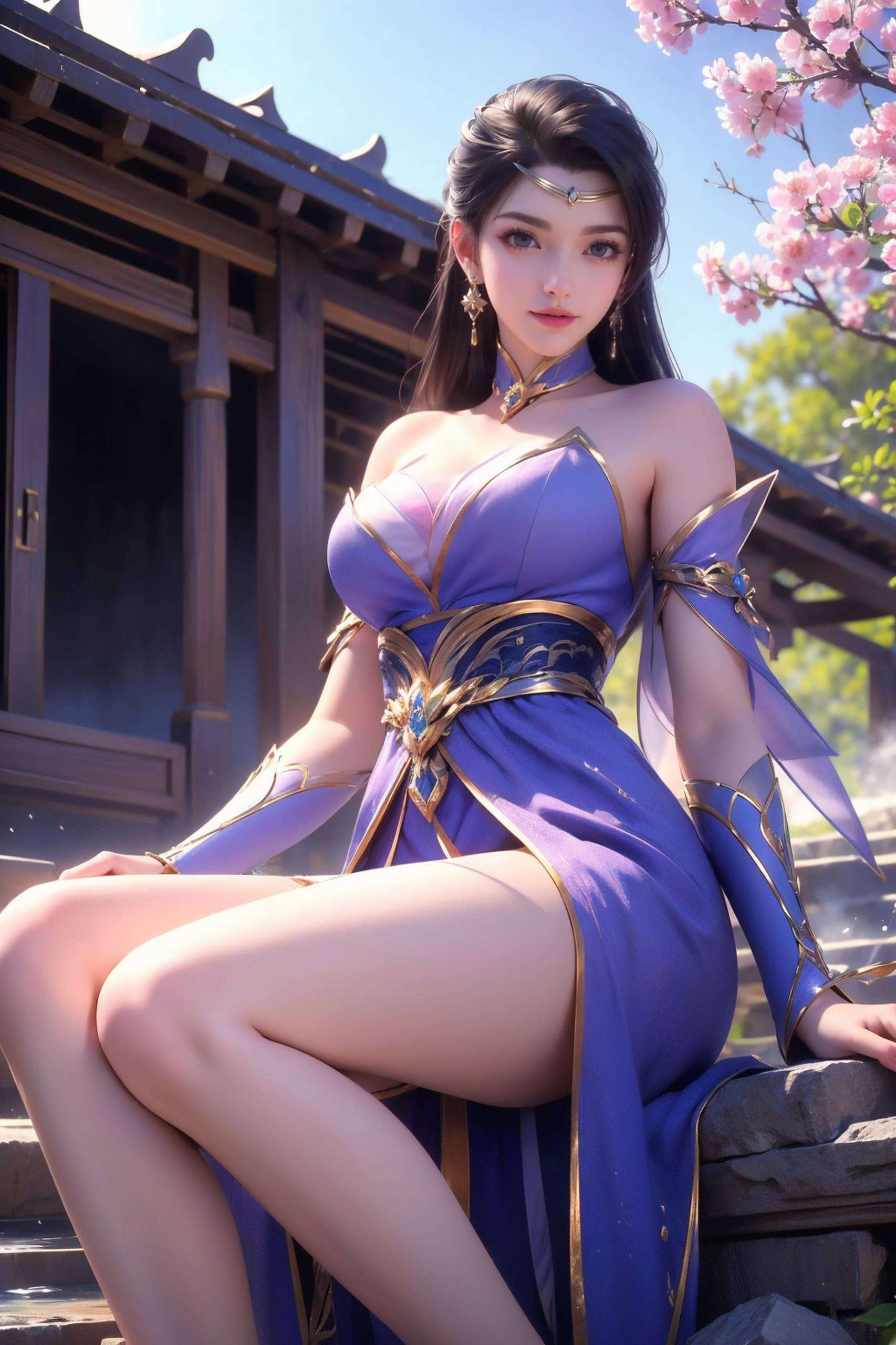 她的眼眸深邃如星辰仿佛是从玄幻画卷中走出的精灵