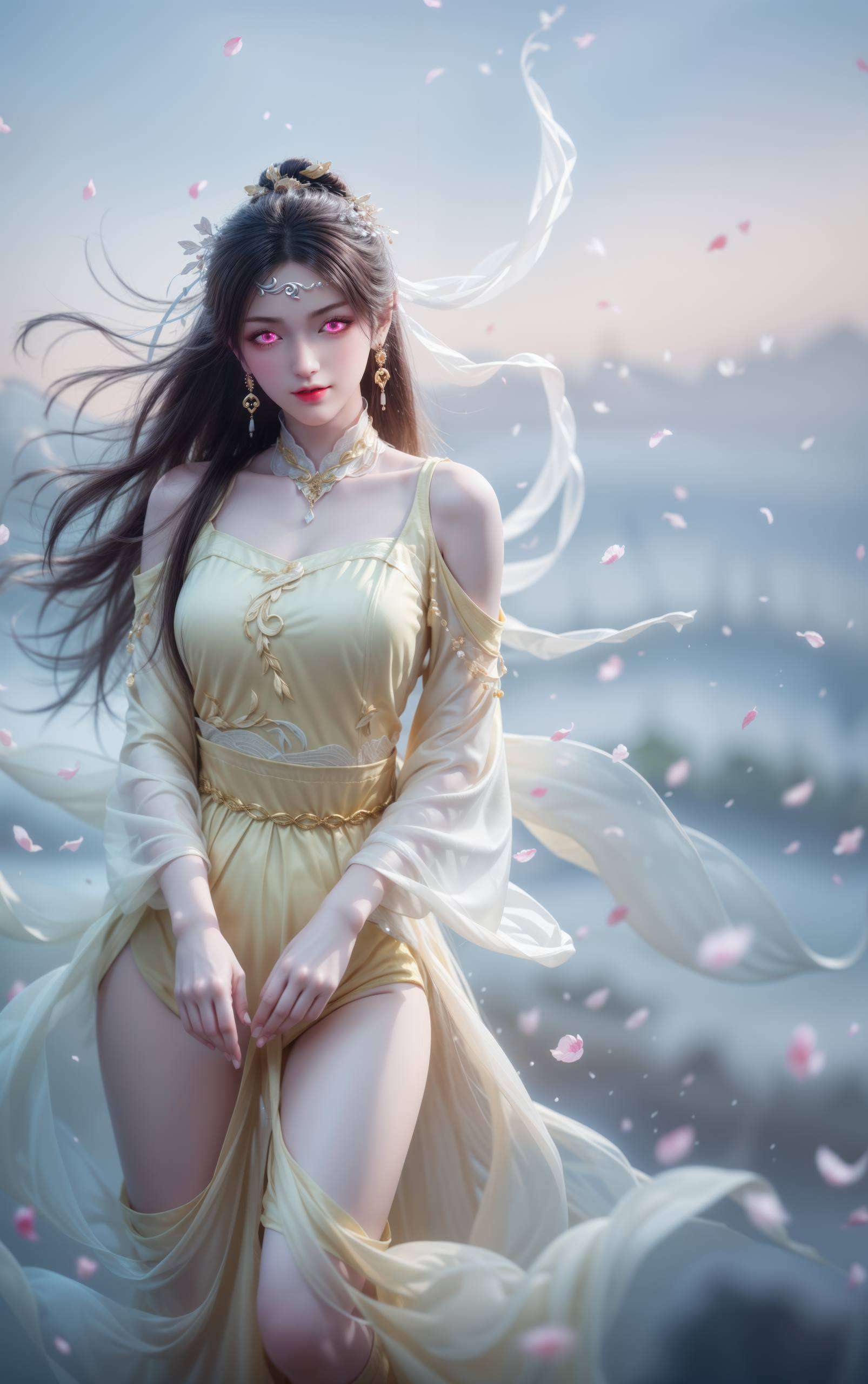 瞧瞧这位金瓶儿壁纸界的护眼小能手！她的眼神如秋水般清澈